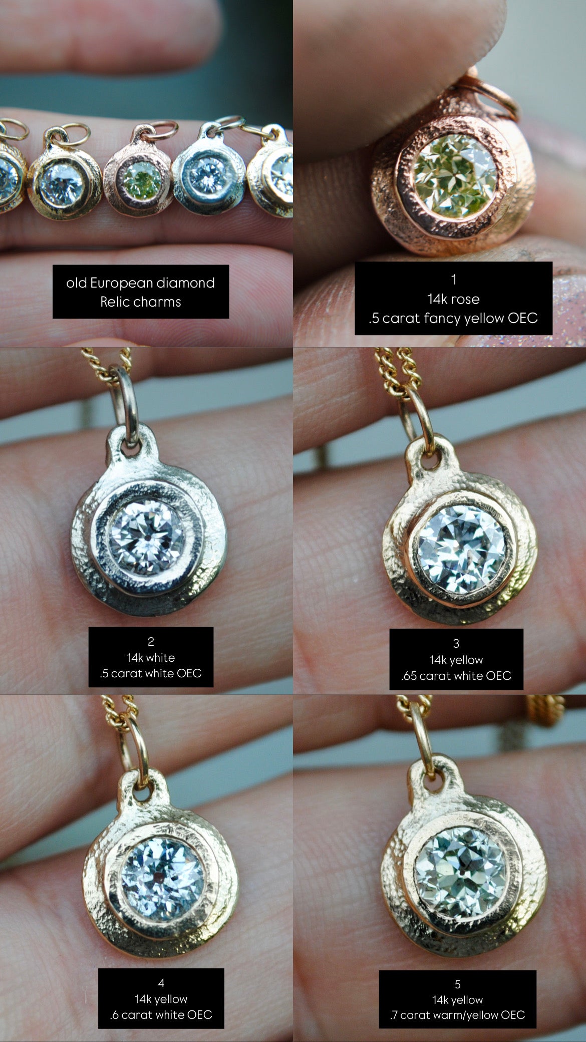 relic charm - old european diamonds