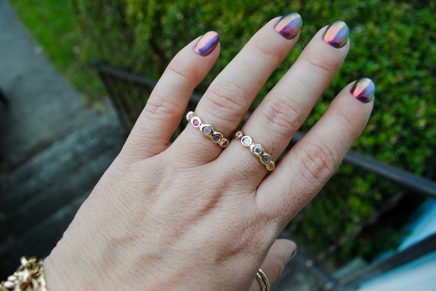 Splendor - Opalescent Pink + Purple Sapphires
