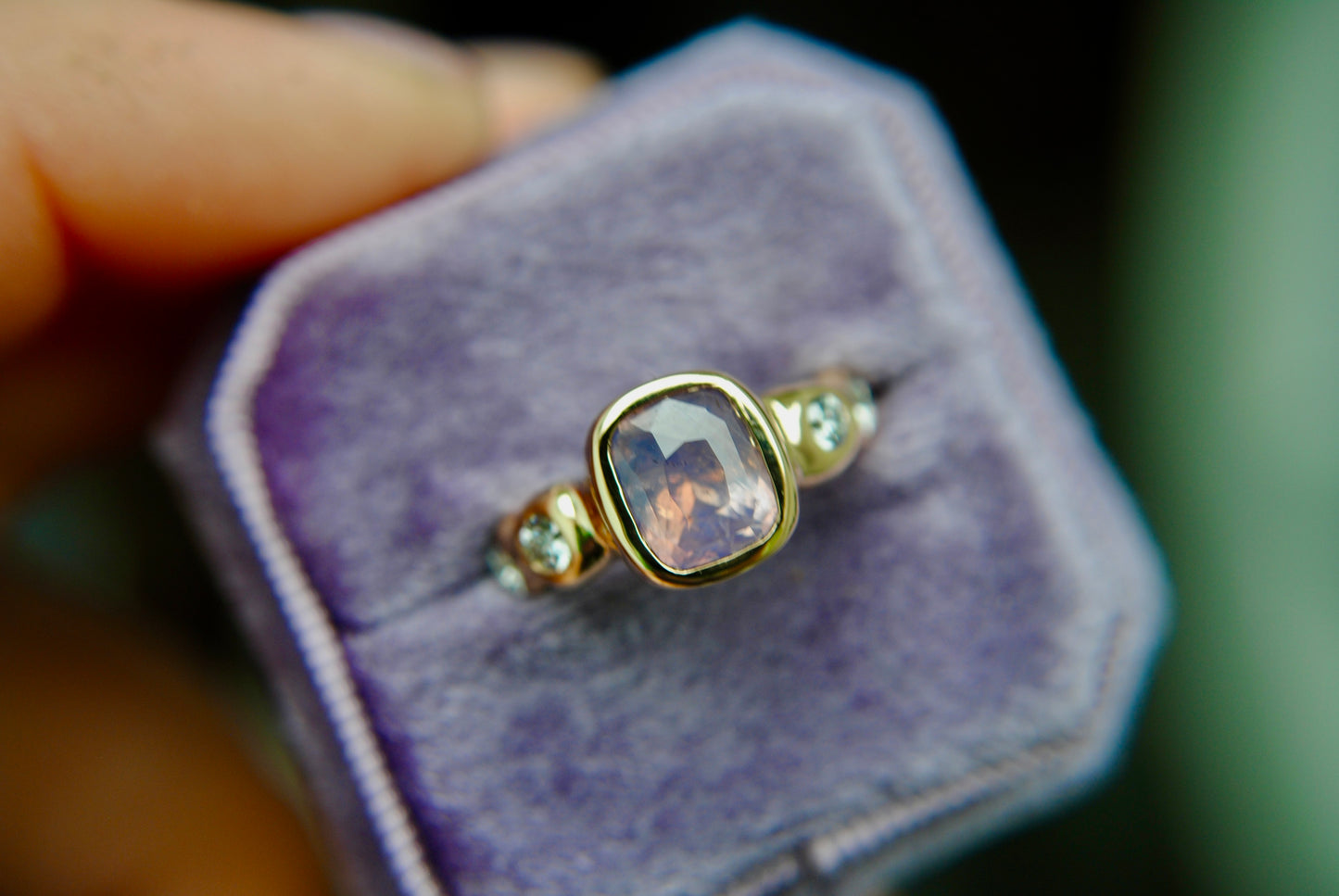 cotton candy sapphire with diamonds
