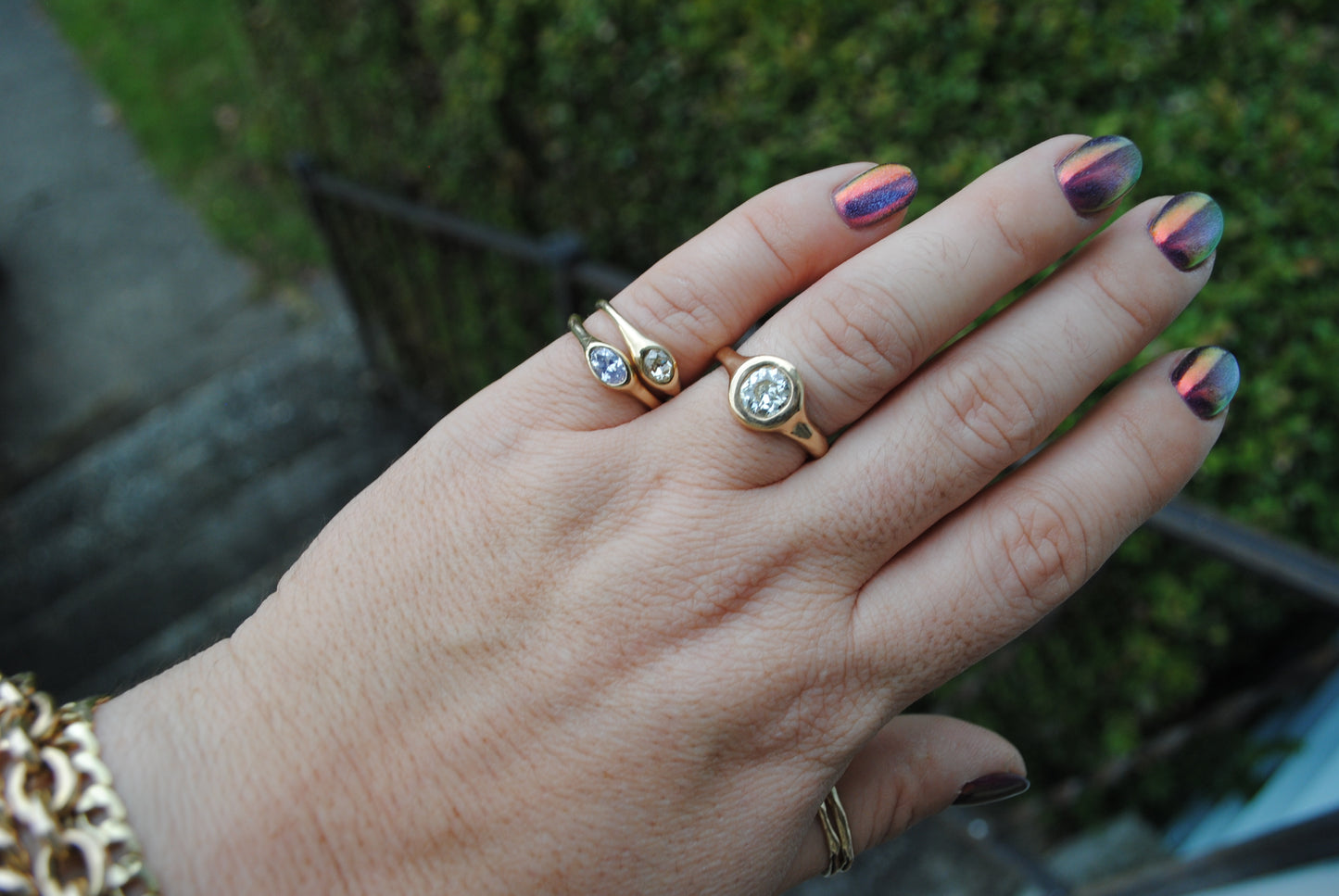 .4 carat reclaimed marquis diamond organic ring