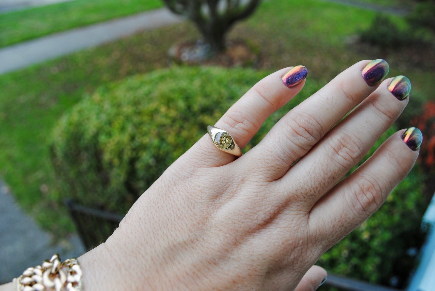 1.03 carat GIA Fancy Yellow Old European Cut Diamond Ring