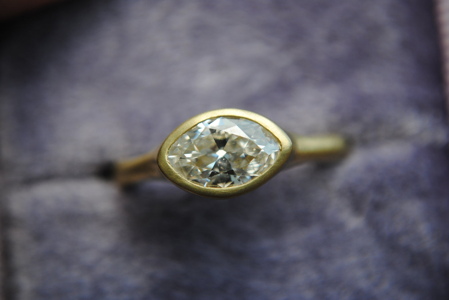 east west moval diamond ring