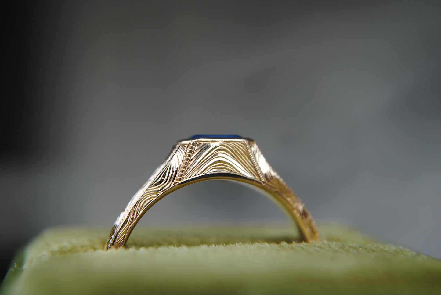 Engraved Siggy, 1.04 carat Glowy Blue Sapphire
