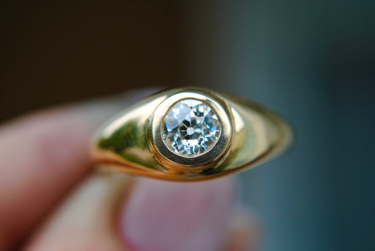 Old European Diamond Organic Bombe Ring