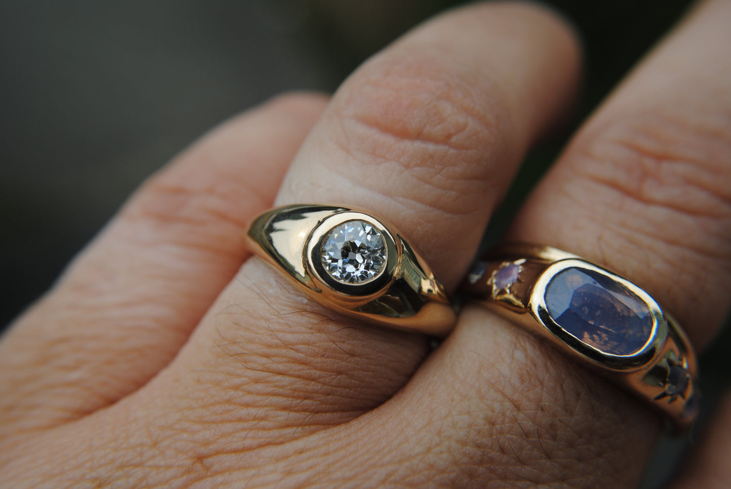Old European Diamond Organic Bombe Ring