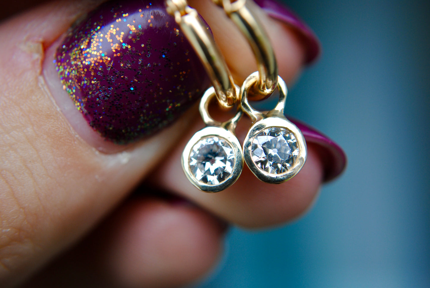 Old European Diamond Hoop Charms