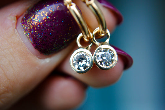 Old European Diamond Hoop Charms