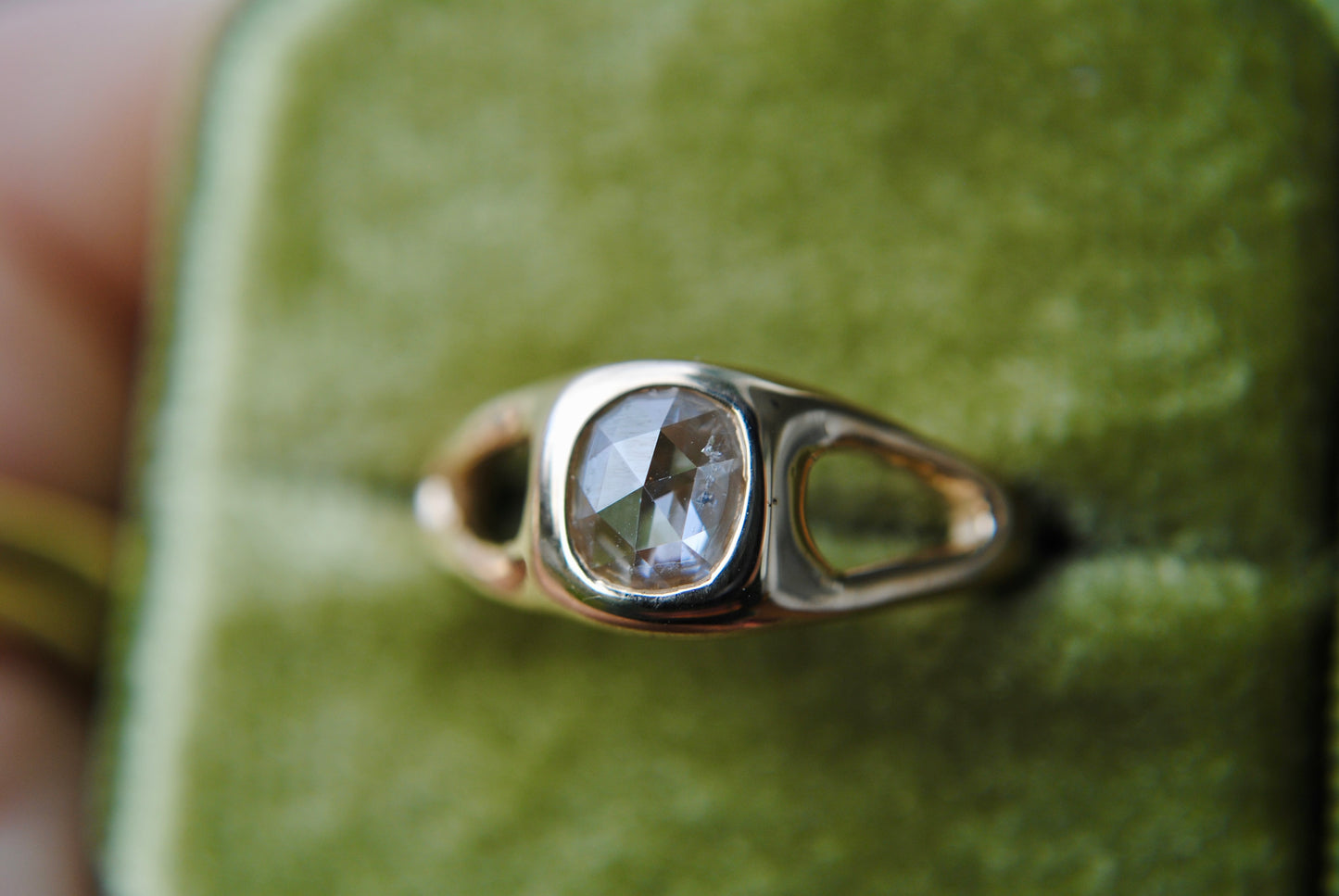 Organic Split Shank Rosecut Diamond Ring