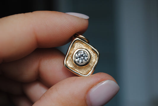 Old European Diamond Through the Looking Glass Charm