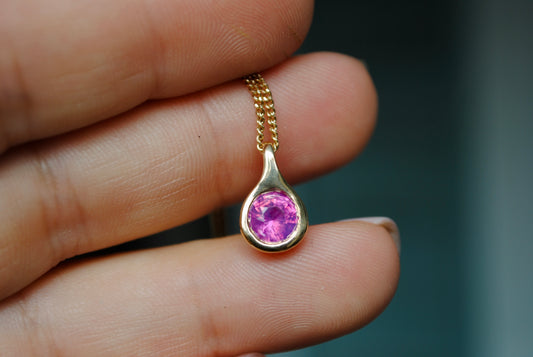 Opalescent Pink Sapphire Droplet
