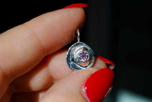 Rise Charm in Sterling Silver - Lab Alexandrite