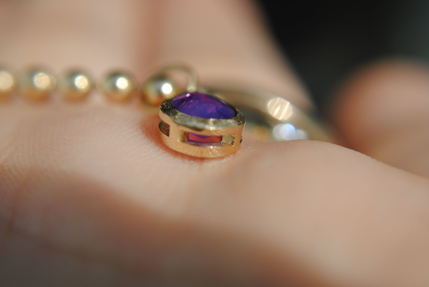 ENGRAVED JELLYBEAN - STRIPED PURPLE SAPPHIRE - ONE OF A KIND