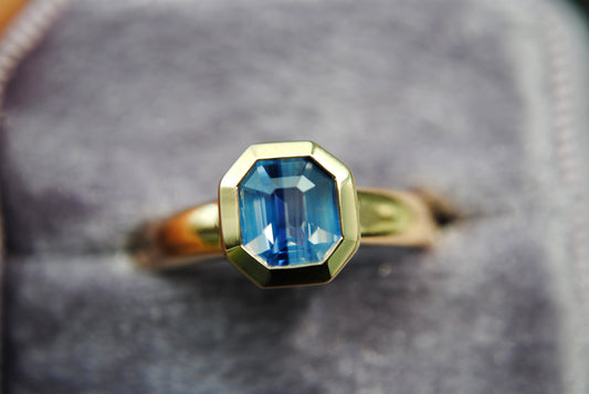 1.51 carat Striped Blue Sapphire Solitaire