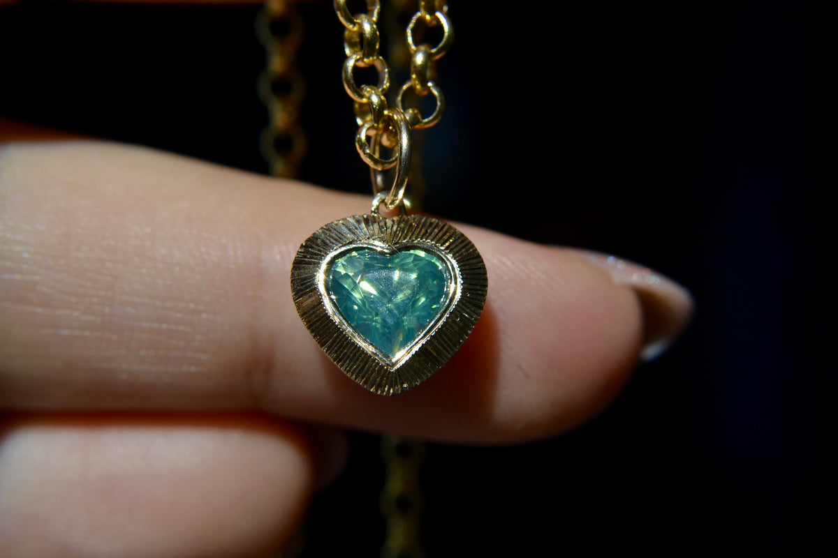 JUMBO ENGRAVED JELLYBEAN - 1.84CT OPALESCENT ZIRCON HEART