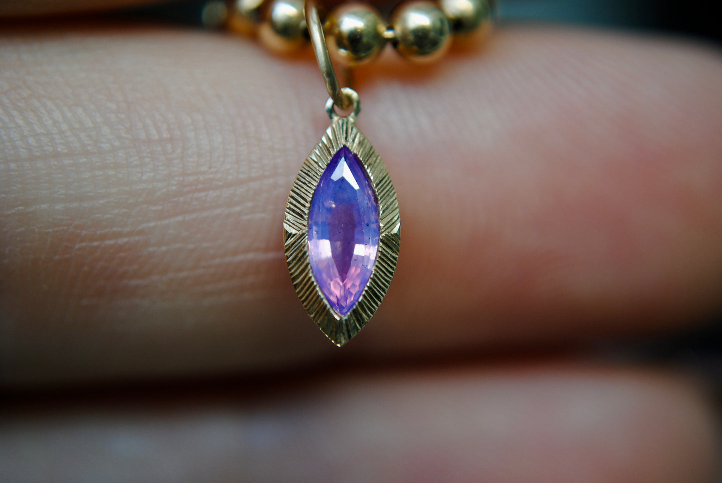 Jellybean Engraved Marquis Sapphire