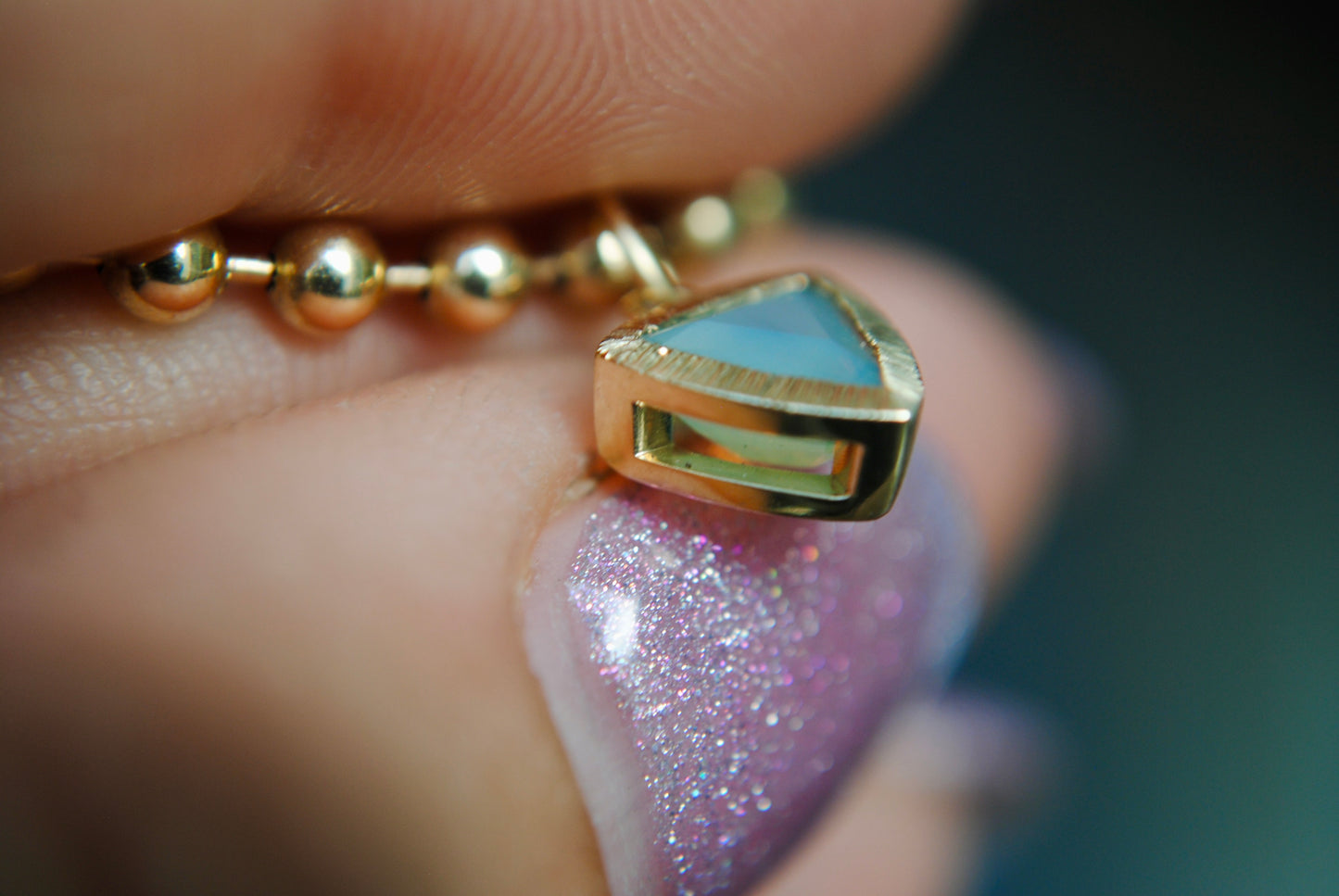 ENGRAVED JELLYBEAN - YELLOW TRILLION SAPPHIRE - ONE OF A KIND