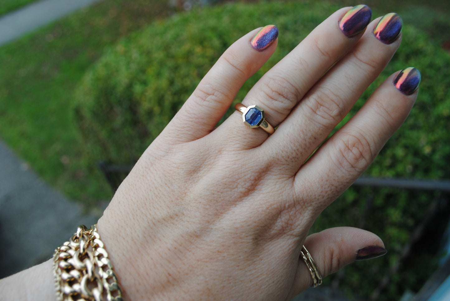 1.51 carat Striped Blue Sapphire Solitaire