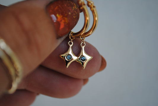 twinkle twinkle little hoop charm - montana sapphire