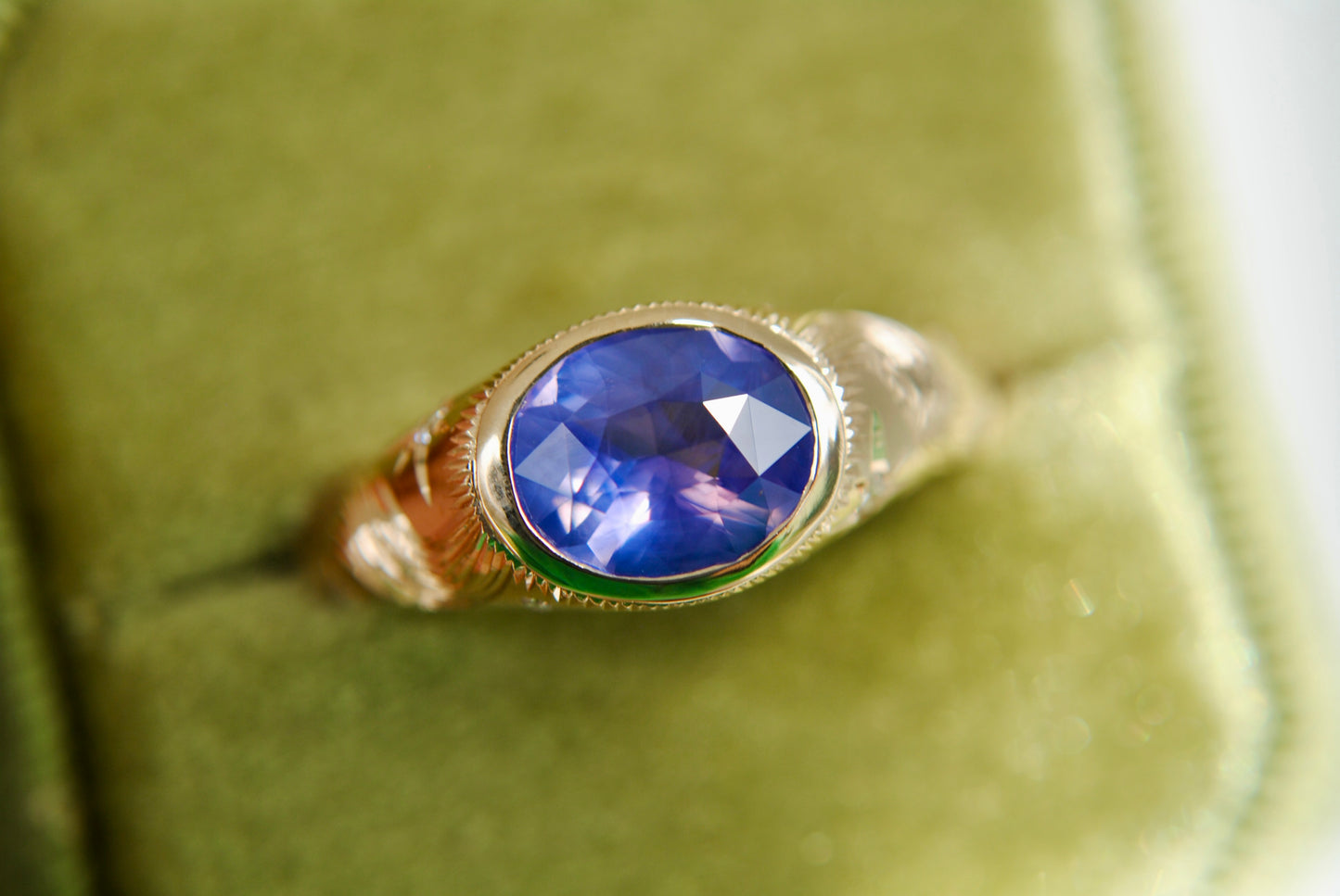 COSMIC GALAXY BOMBE RING - ONE OF A KIND - 2.05 CT SAPPHIRE AND DIAMONDS
