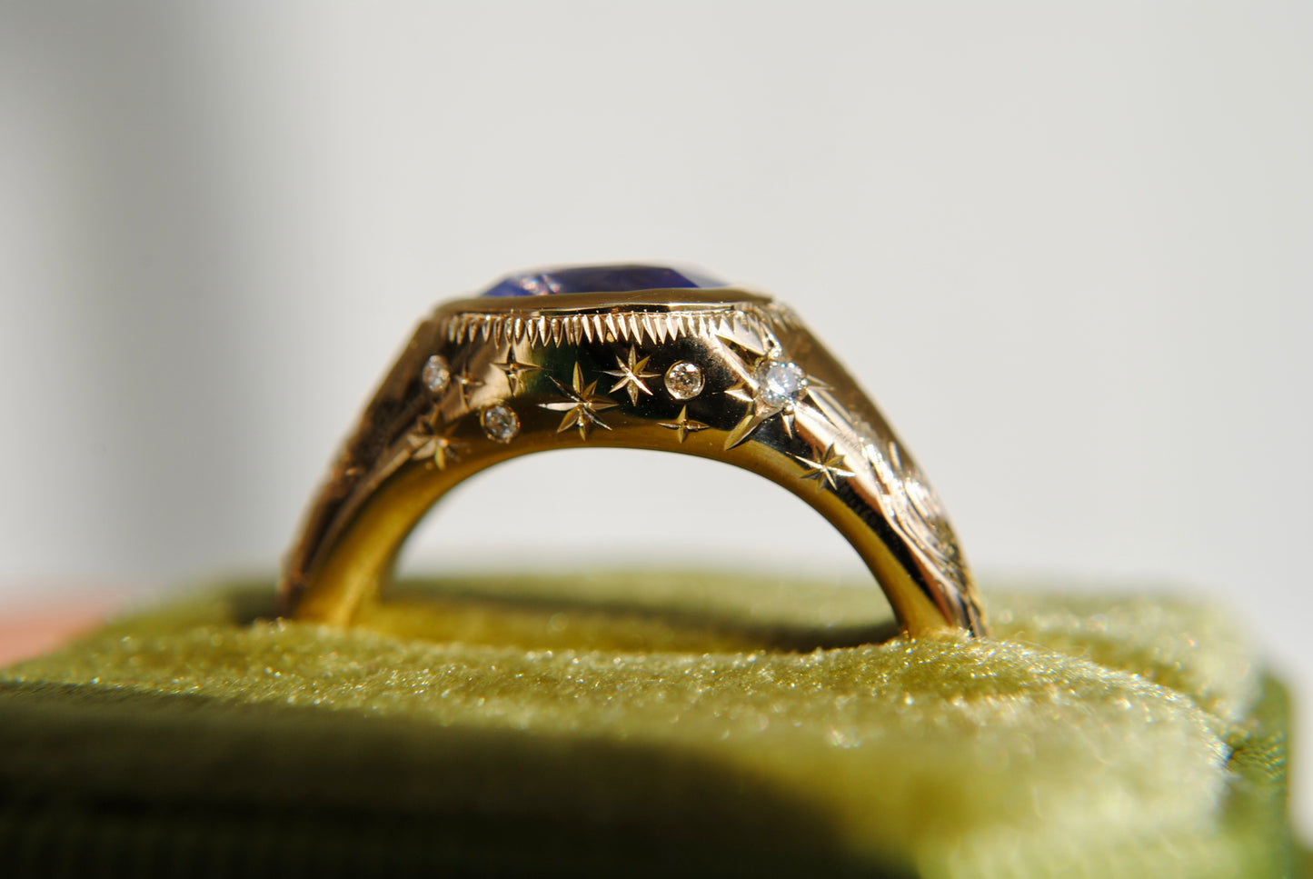 COSMIC GALAXY BOMBE RING - ONE OF A KIND - 2.05 CT SAPPHIRE AND DIAMONDS