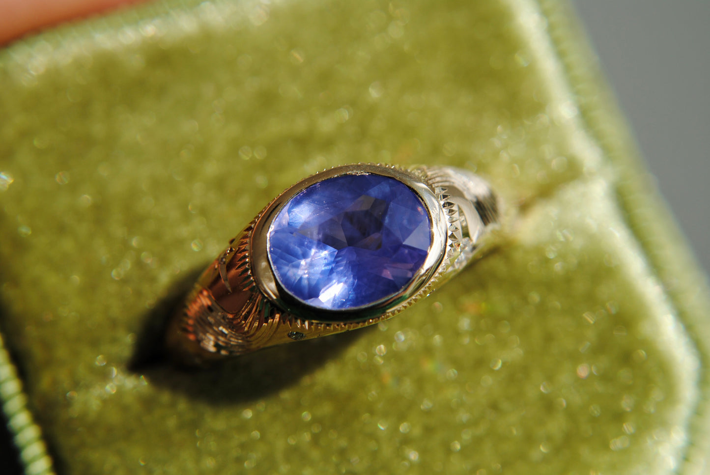 COSMIC GALAXY BOMBE RING - ONE OF A KIND - 2.05 CT SAPPHIRE AND DIAMONDS