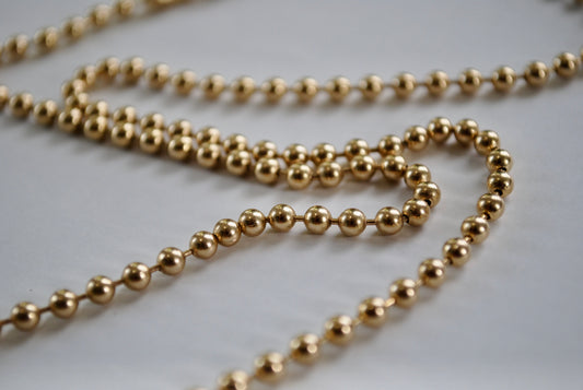 solid 14k 3mm ball chain