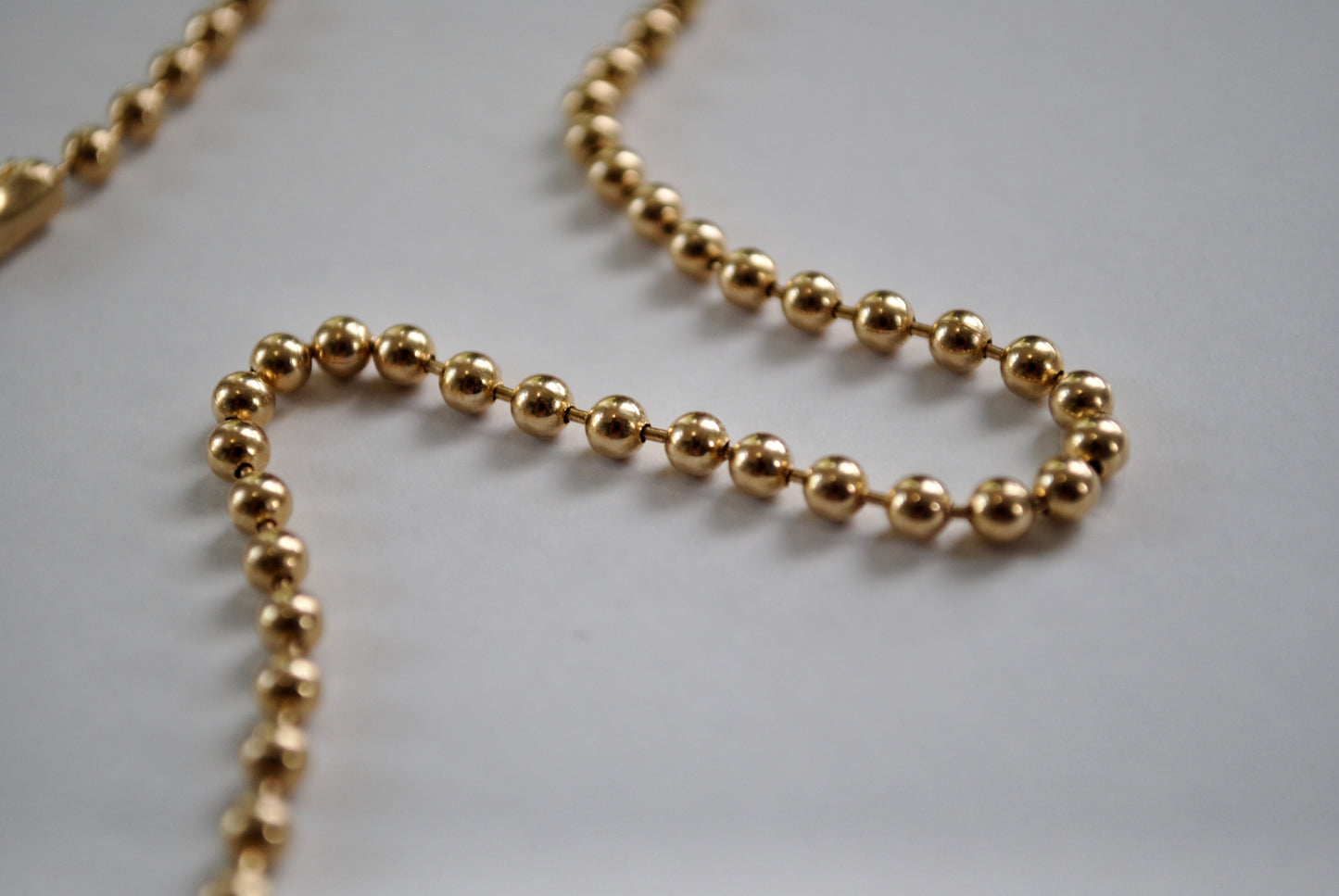 solid 14k 3mm ball chain