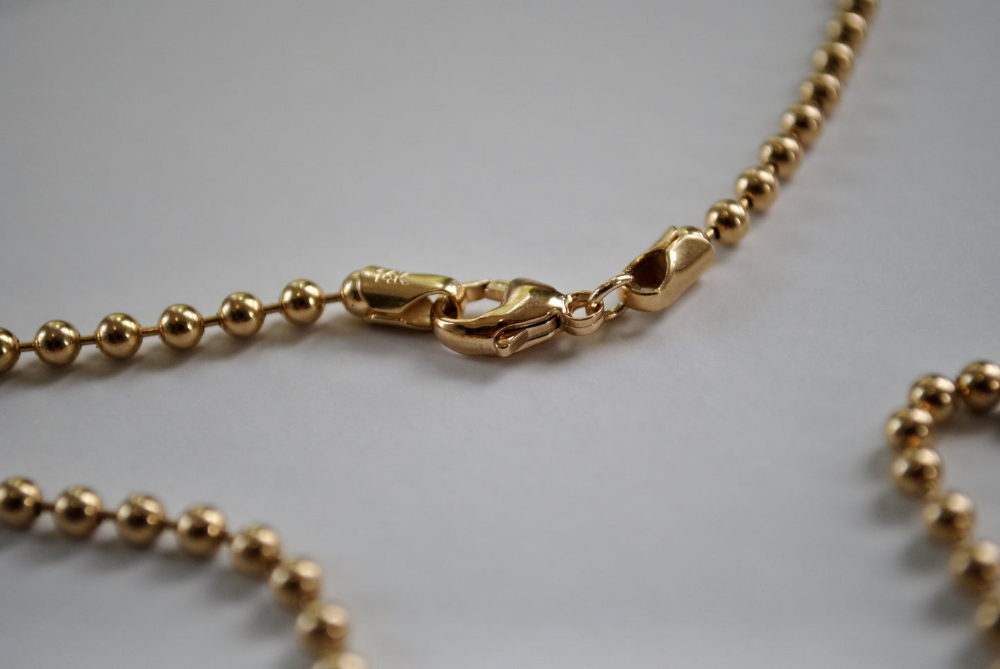 solid 14k 3mm ball chain