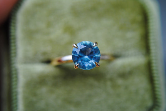 1.63 carat natural Montana Sapphire Solitaire