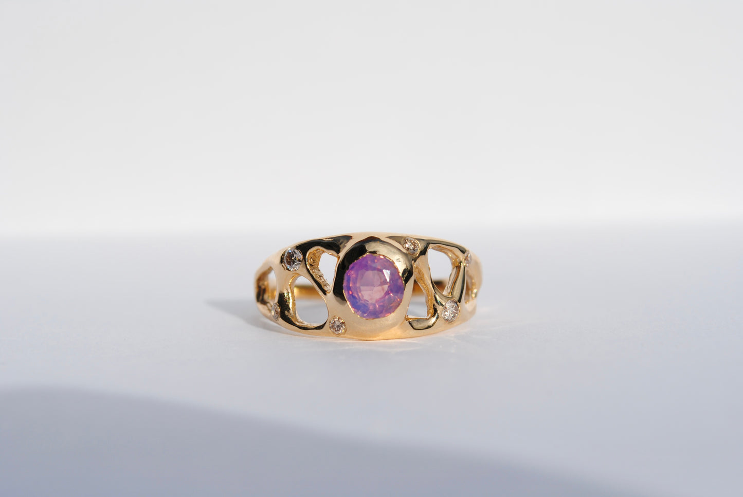 Mazey - Pink Opalescent Sapphire + Diamonds