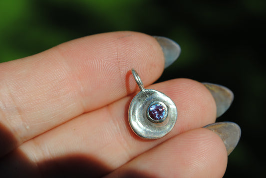 Rise Charm - Sterling and Lab Alexandrite