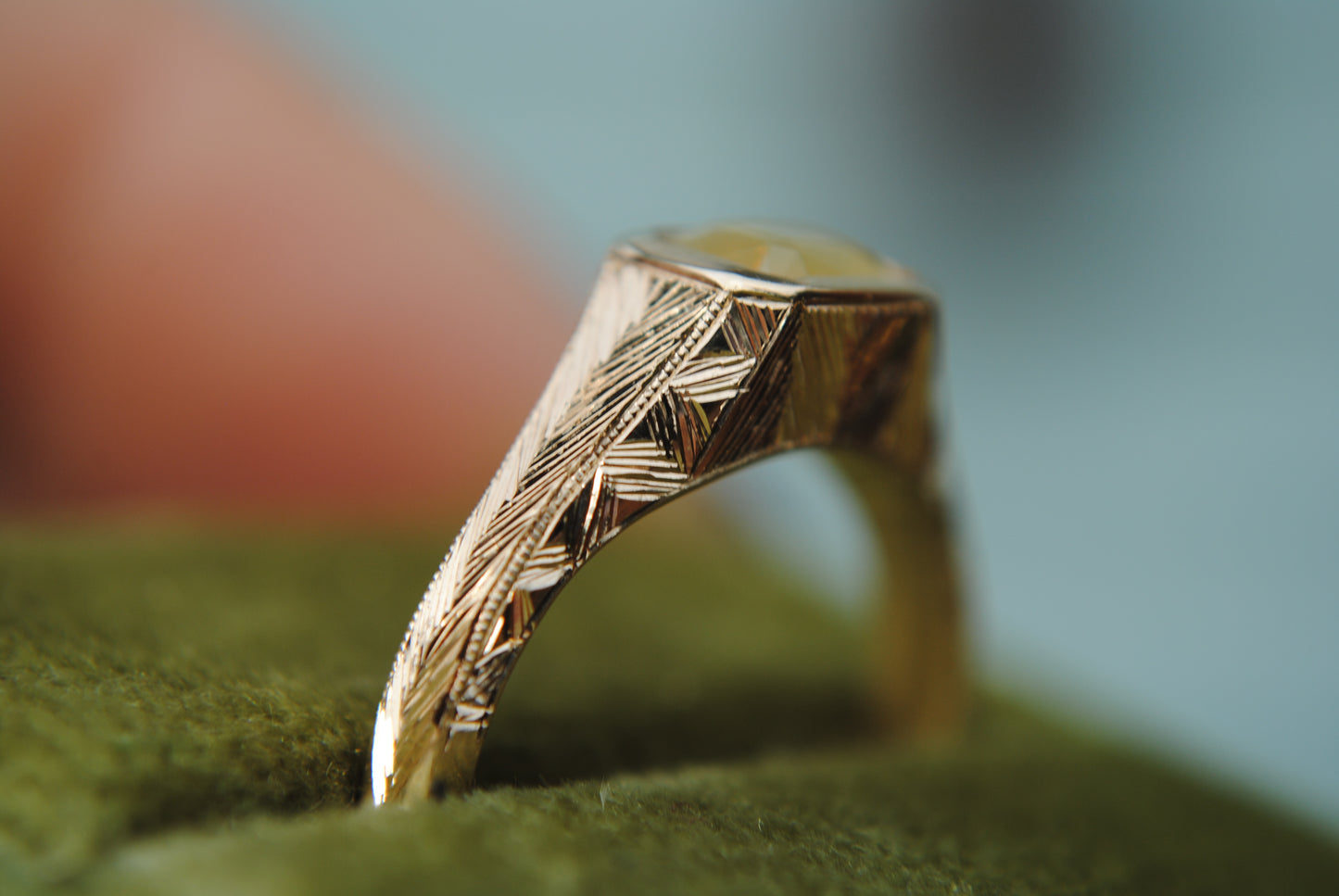 Engraved Siggy 1.27 carat yellow sapphire