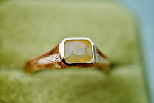 Engraved Siggy 1.27 carat yellow sapphire