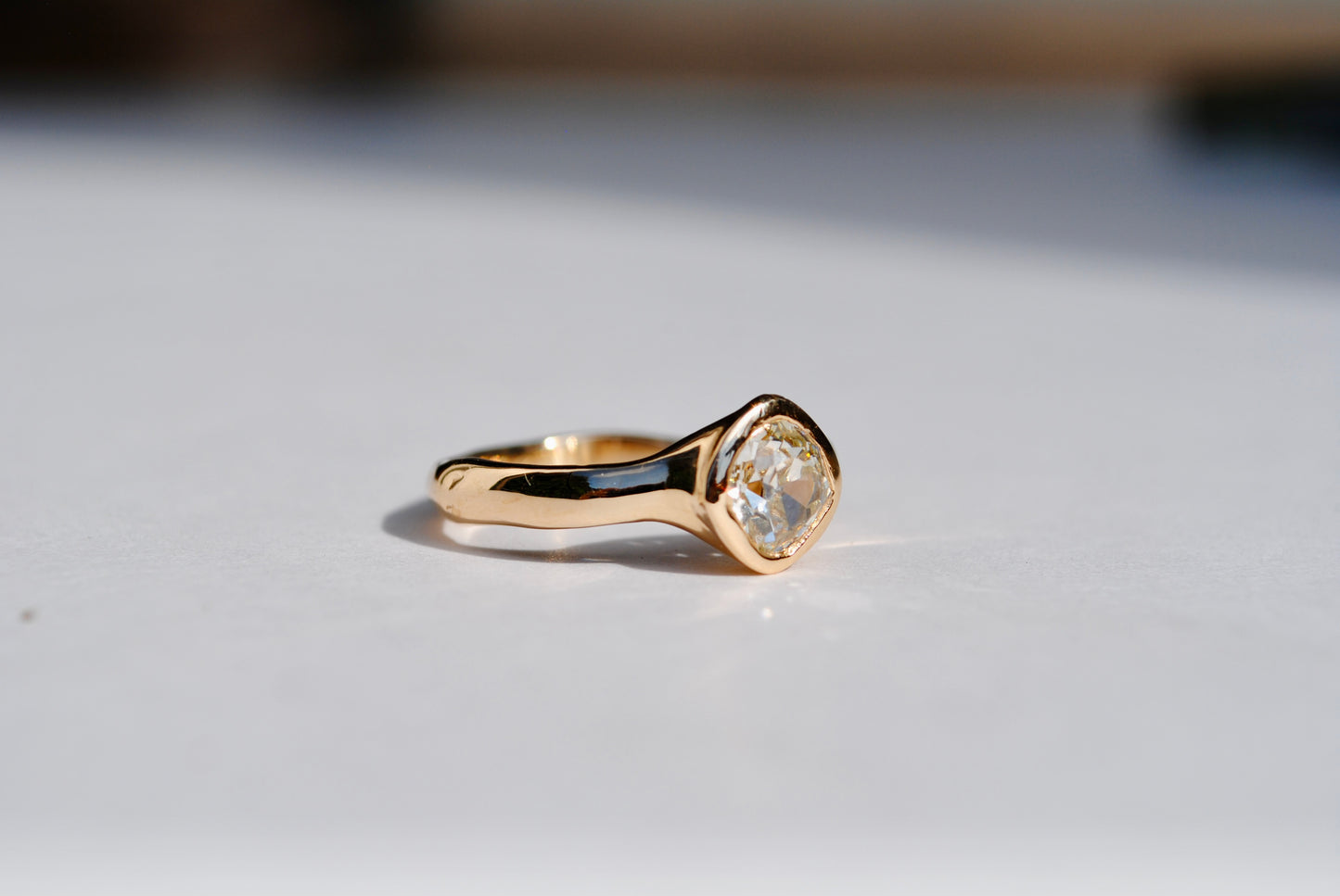 Old Mine Cut Diamond Ring