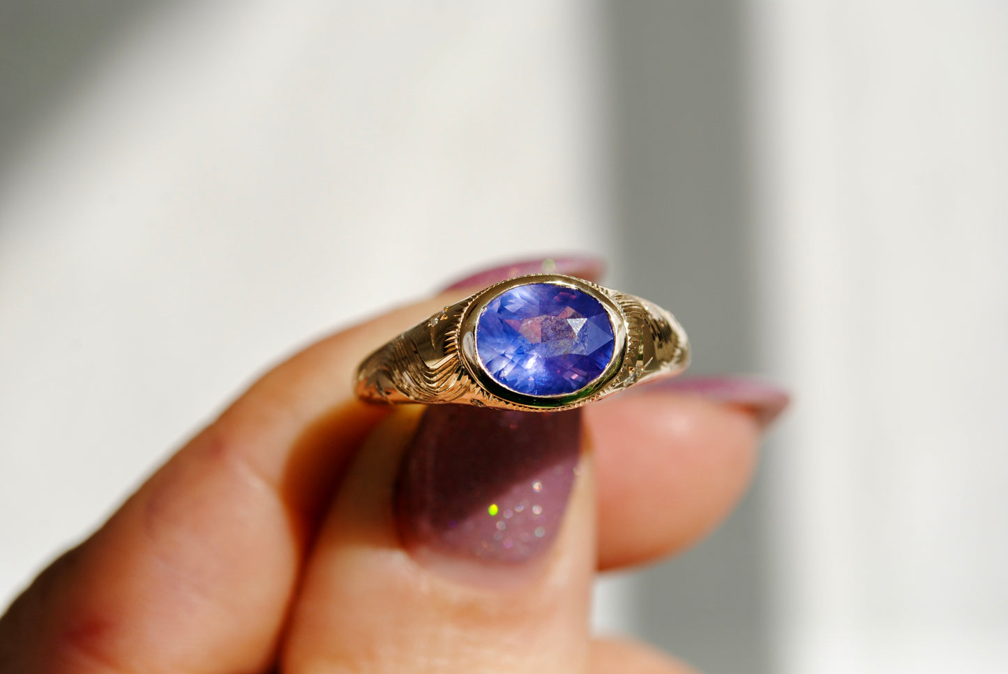 COSMIC GALAXY BOMBE RING - ONE OF A KIND - 2.05 CT SAPPHIRE AND DIAMONDS