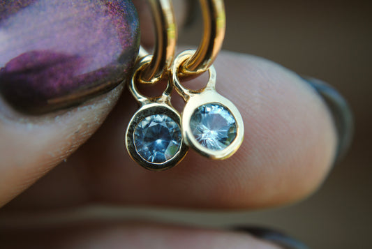 Hoop Charms - Montana Sapphire (Light Blue)