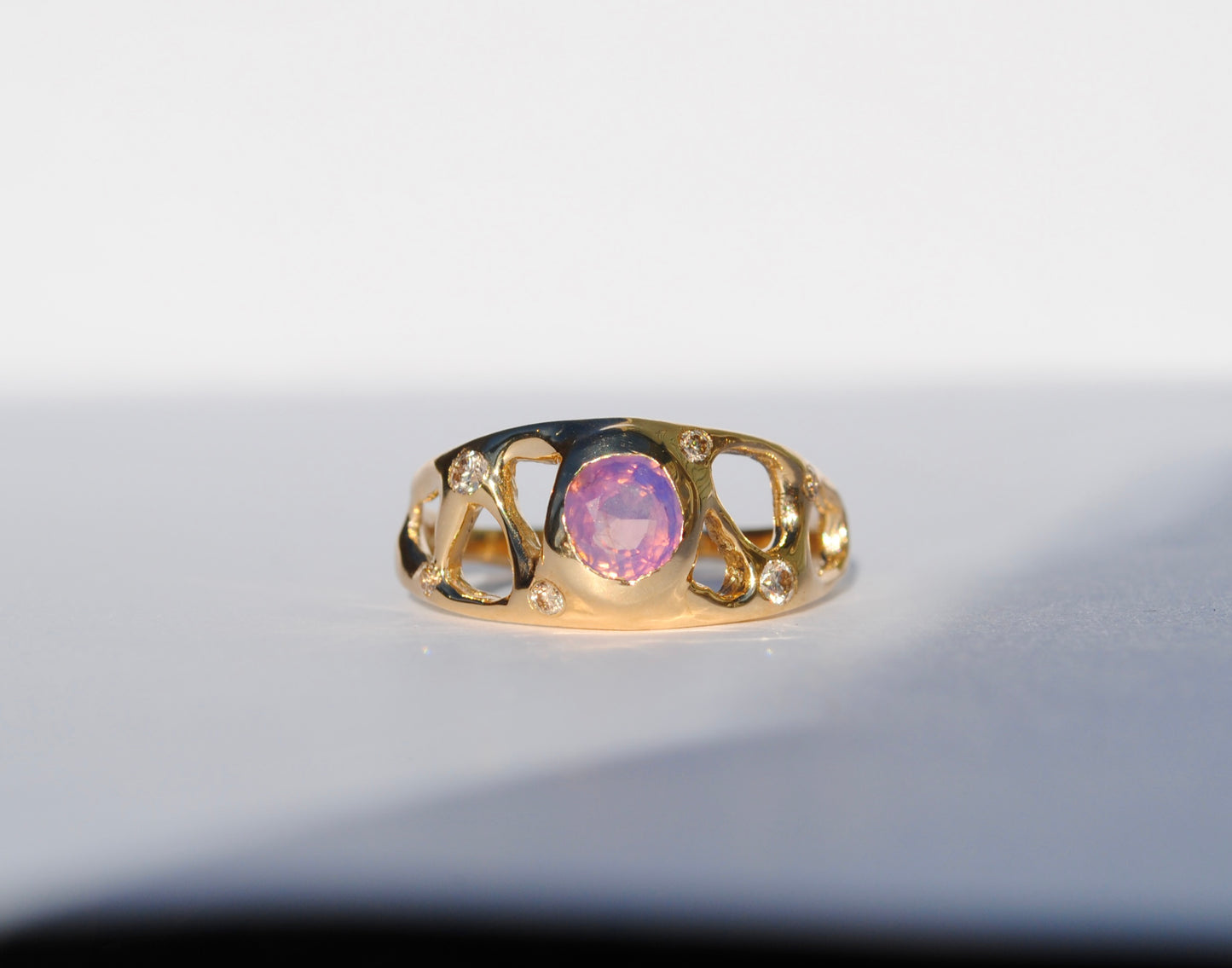 Mazey - Pink Opalescent Sapphire + Diamonds