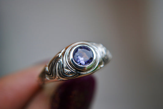 Limited Edition Silver Bombe Ring - Purple Spinel