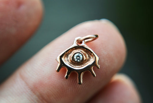 Third Eye Charm - Rose Gold + Diamond (Ready to Ship)