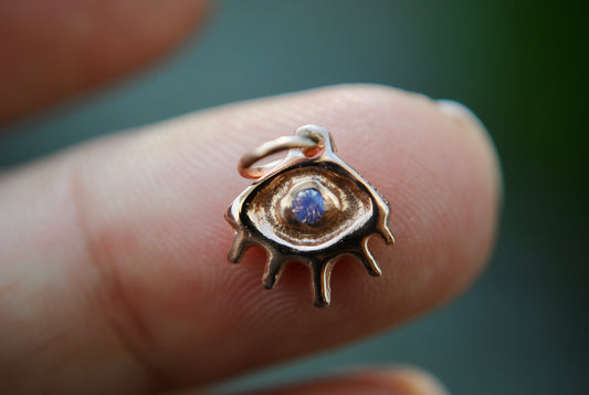 Third Eye Charm - Rose Gold + Opalescent Sapphire (Ready to Ship)