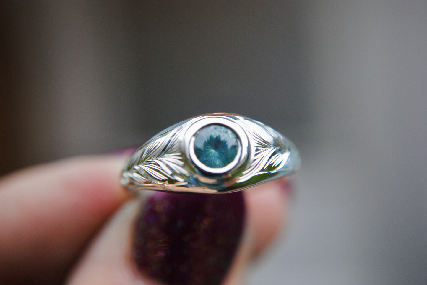 Limited Edition Silver Bombe Ring - Montana Sapphire