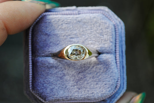 Elongated Old Mine Cut Organic Ring - One of a Kind