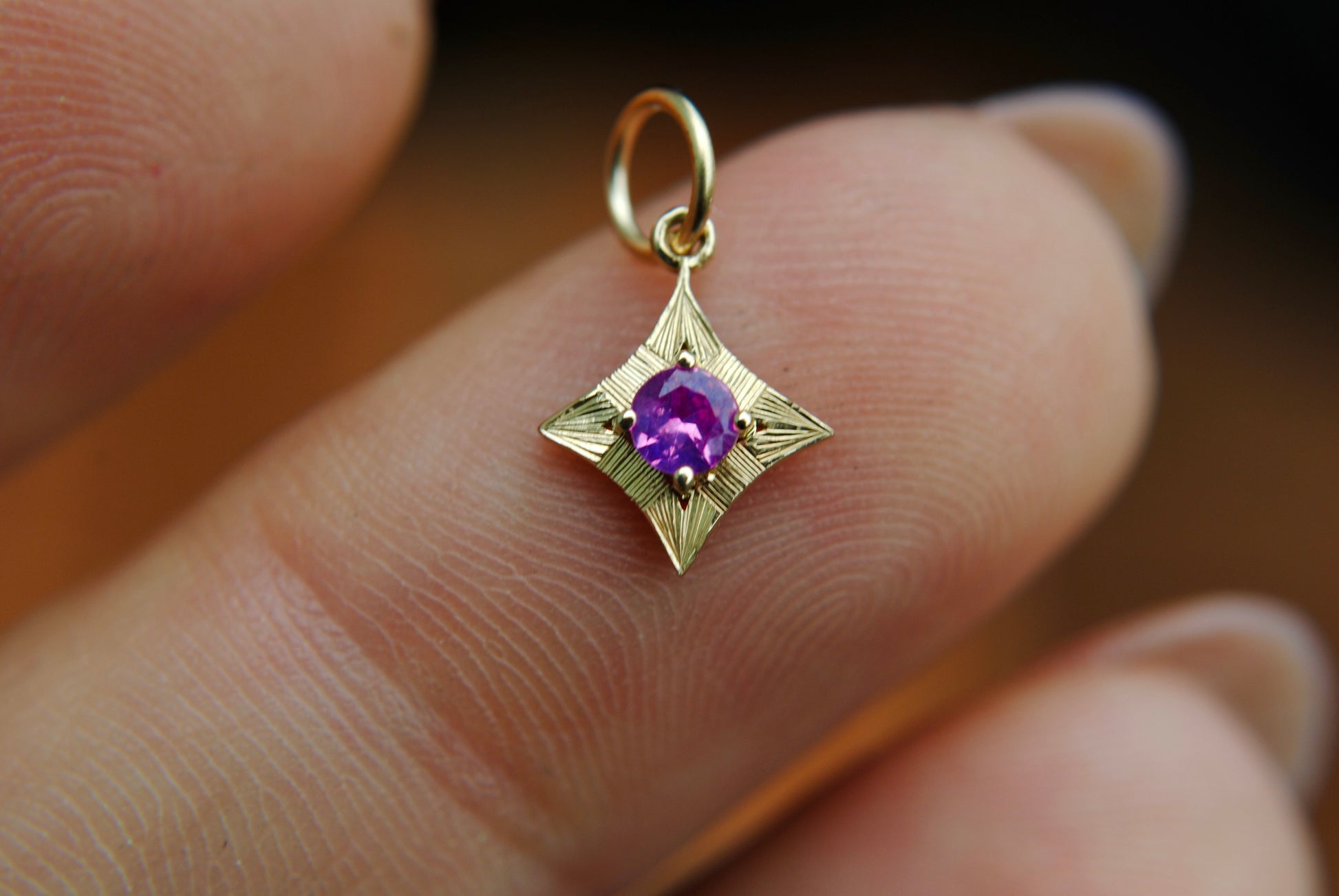 pink sapphire charm 